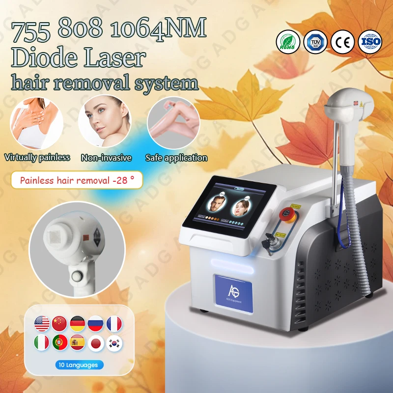 Triple Wavelength 808nm 755nm 1064nm Painless Diode Laser Hair Removal  Beauty Salon Machine For all the Body