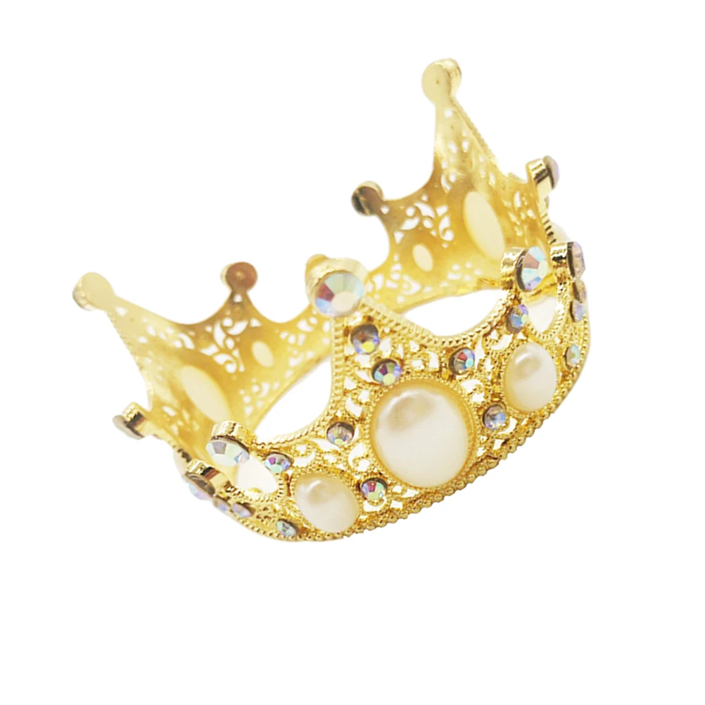 

1pc Pearl Crown Dessert Decor Beautiful Cake Vintage Decorations Crown Design Non Edible Cake Toppers Party