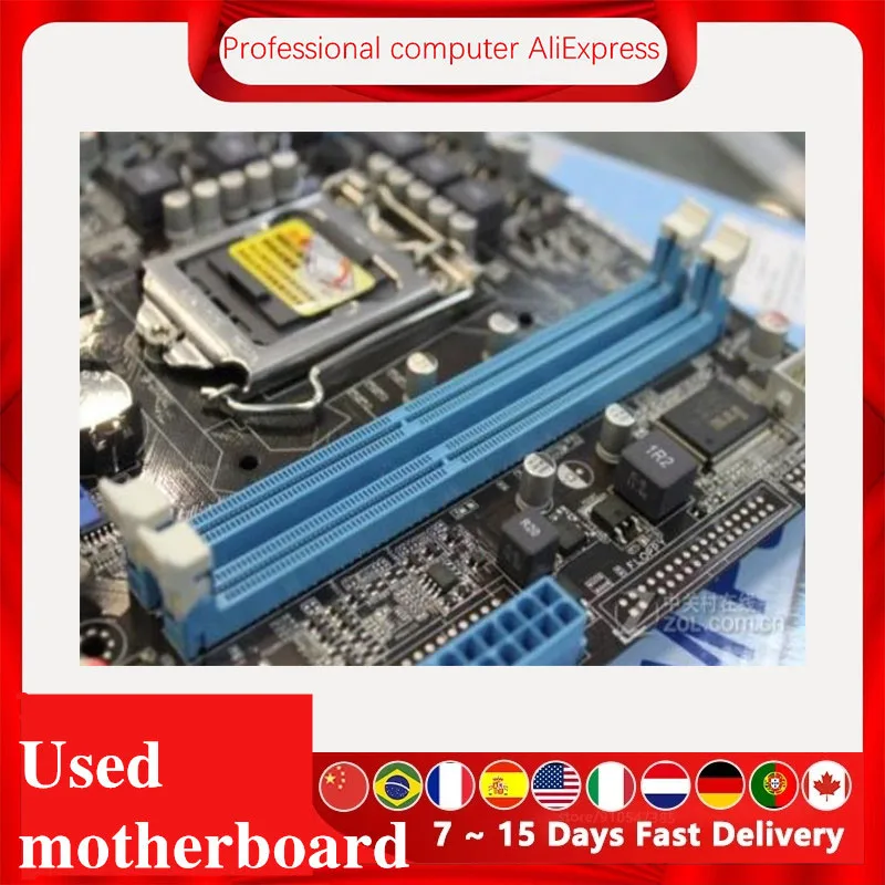 For ASUS P7H55-M PLUS Motherboard LGA 1156 DDR3 8G For Intel H55 P7H55 Desktop Mainboard  SATA II PCI-E X16 Used AMI BIOS