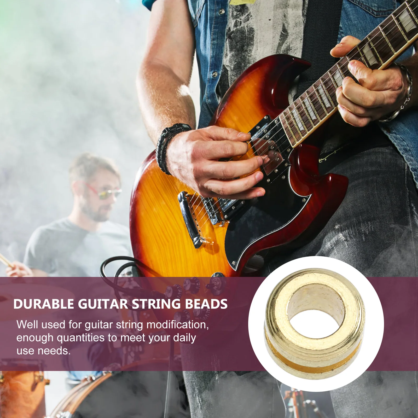 

10 Pcs Guitar Strings Acoustic Replacement Parts Accessories Ballad Beads Zinc Alloy Classical