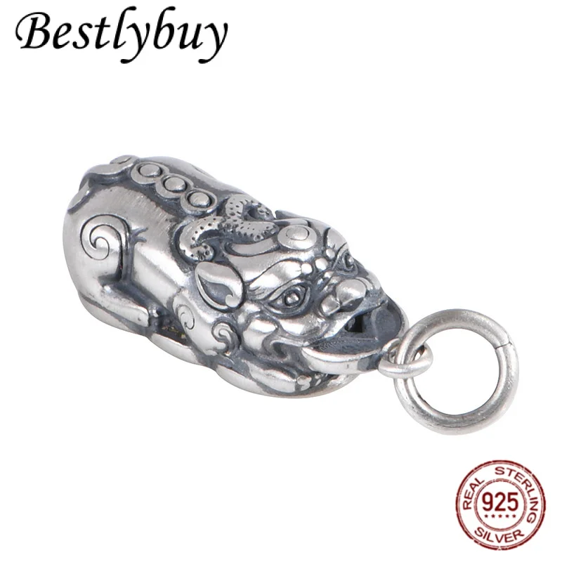 

new Retro Silver Coin Pixiu Pendant 925 Pure Silver Men's and Women's Fashion Lucky Talisman