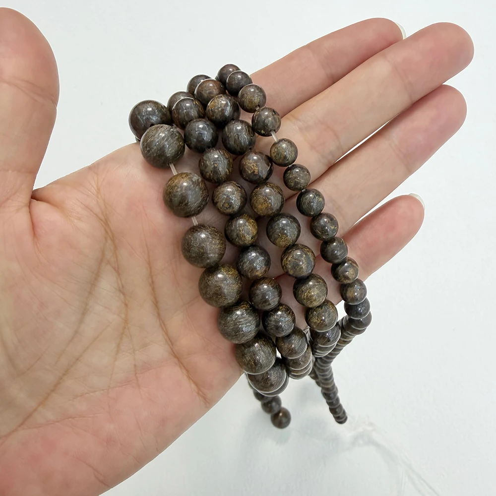 Natural Stone Bronzite Round Loose Beads 15