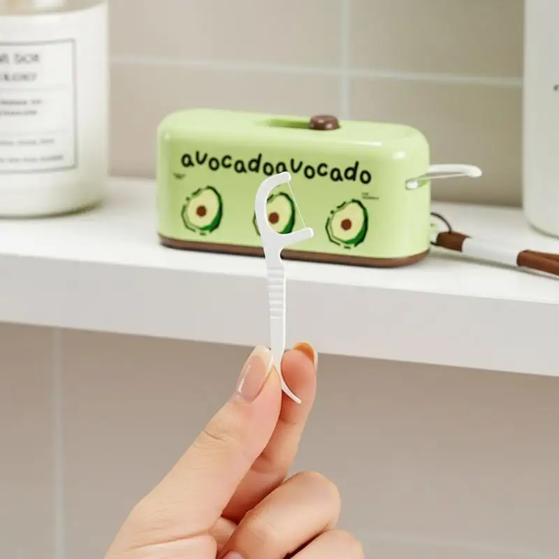 Portable Floss Dispenser Includes 10Pcs Floss Automatic Dental Floss Storage Box Organiser Oral Care Disposable Flossing Sticks