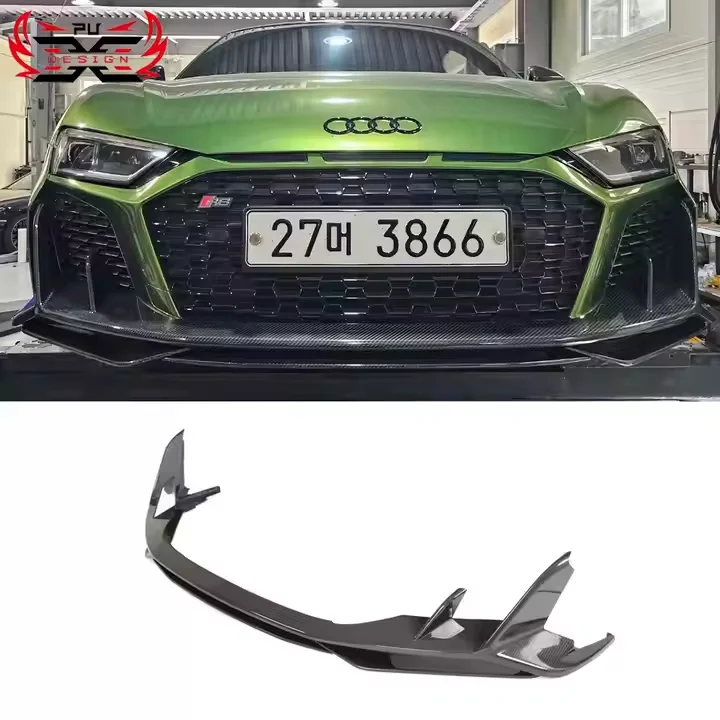 

Высококачественный передний бампер из сухого углеродного волокна для Audi R8 21-23, стильная крышка, комплект кузова Lowe Lip