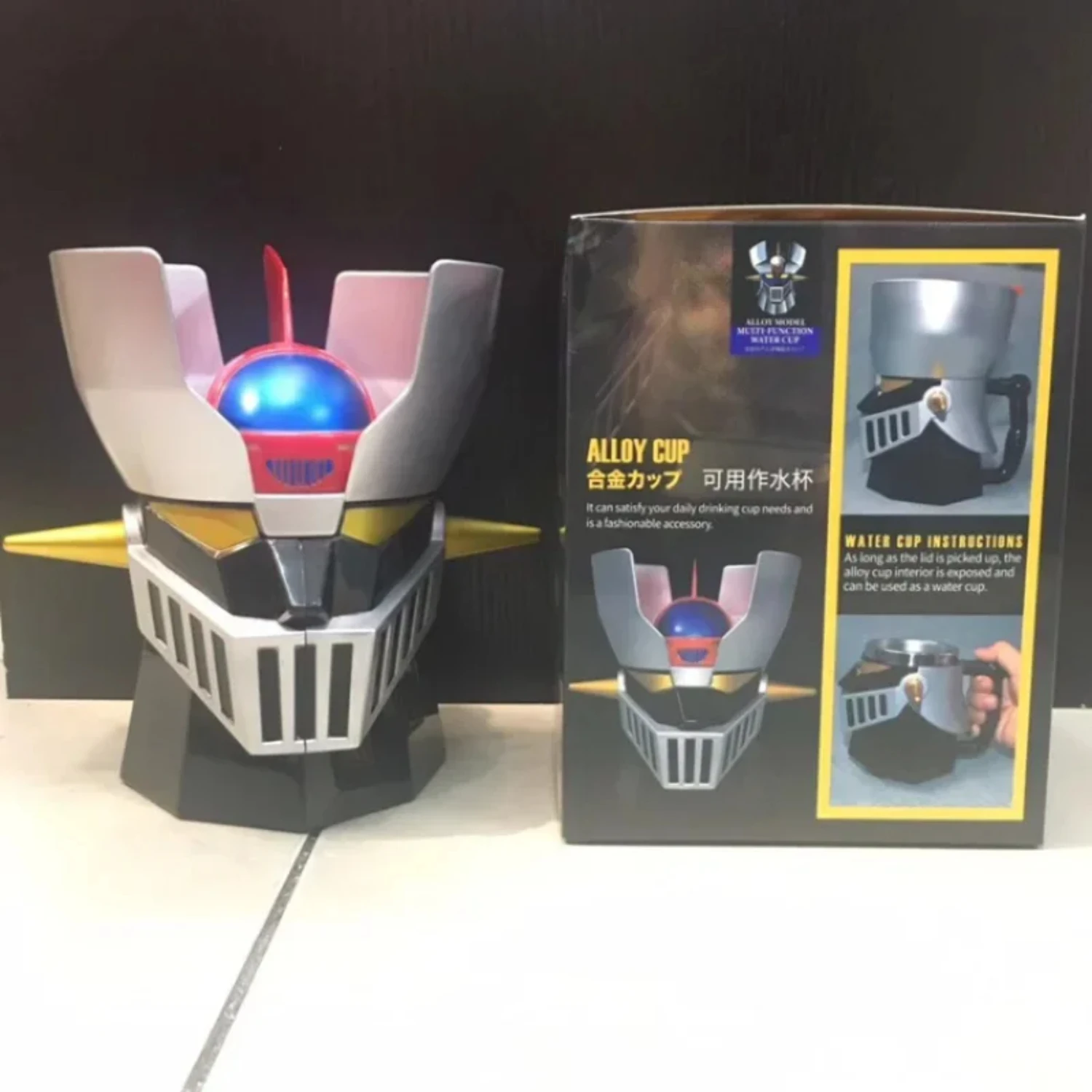 Japanese Anime MAZINGER Z 450ml Stainless Steel Transformation Robot Coffee Mugs With Lid - High-Quality Office Milk Tea Cups Dr