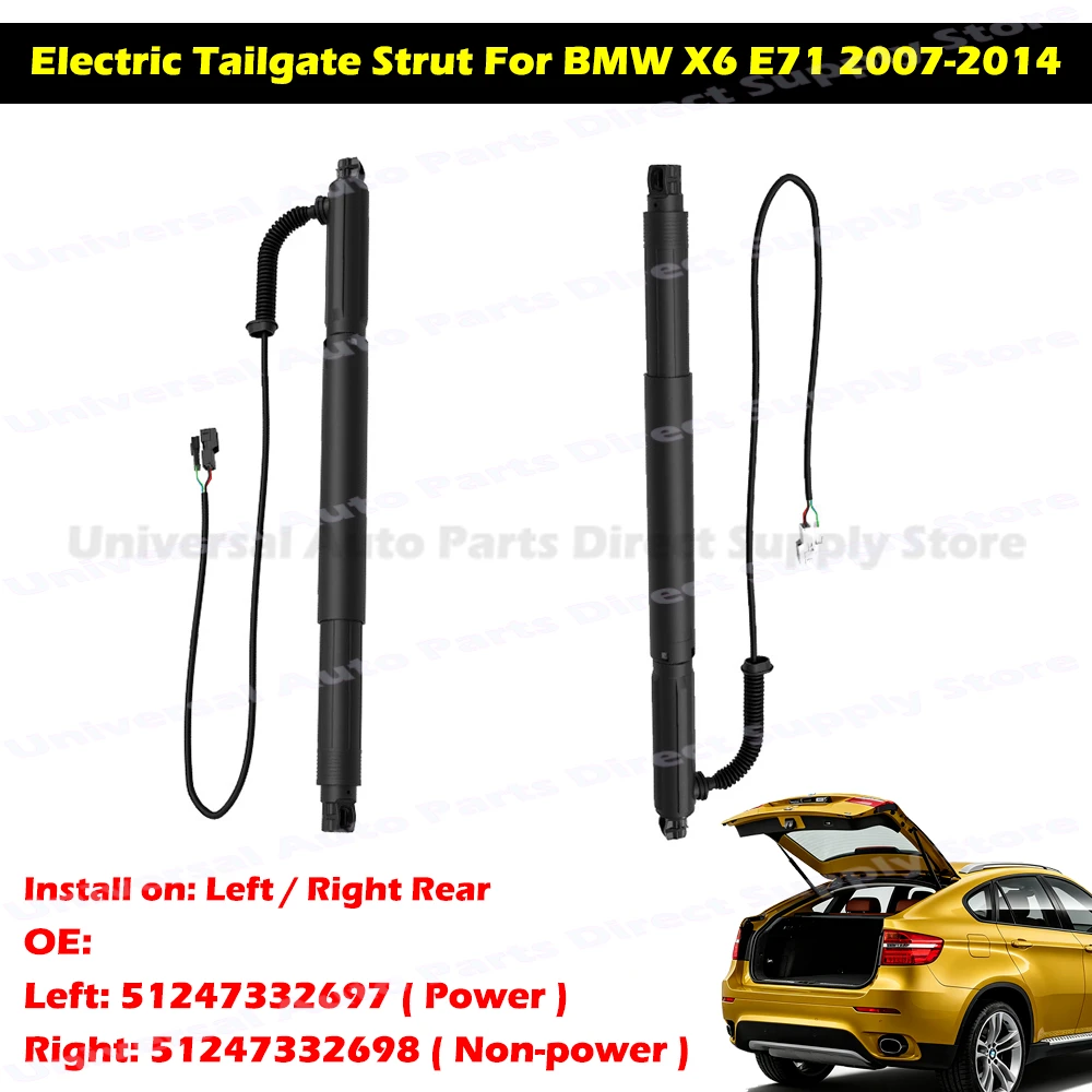 

Dual Power Electric Tailgate Lift Strut OE 51247332697 51247332698 For BMW X6 E71 2007-2014 Auto Rear Trunk Lift Support Shock