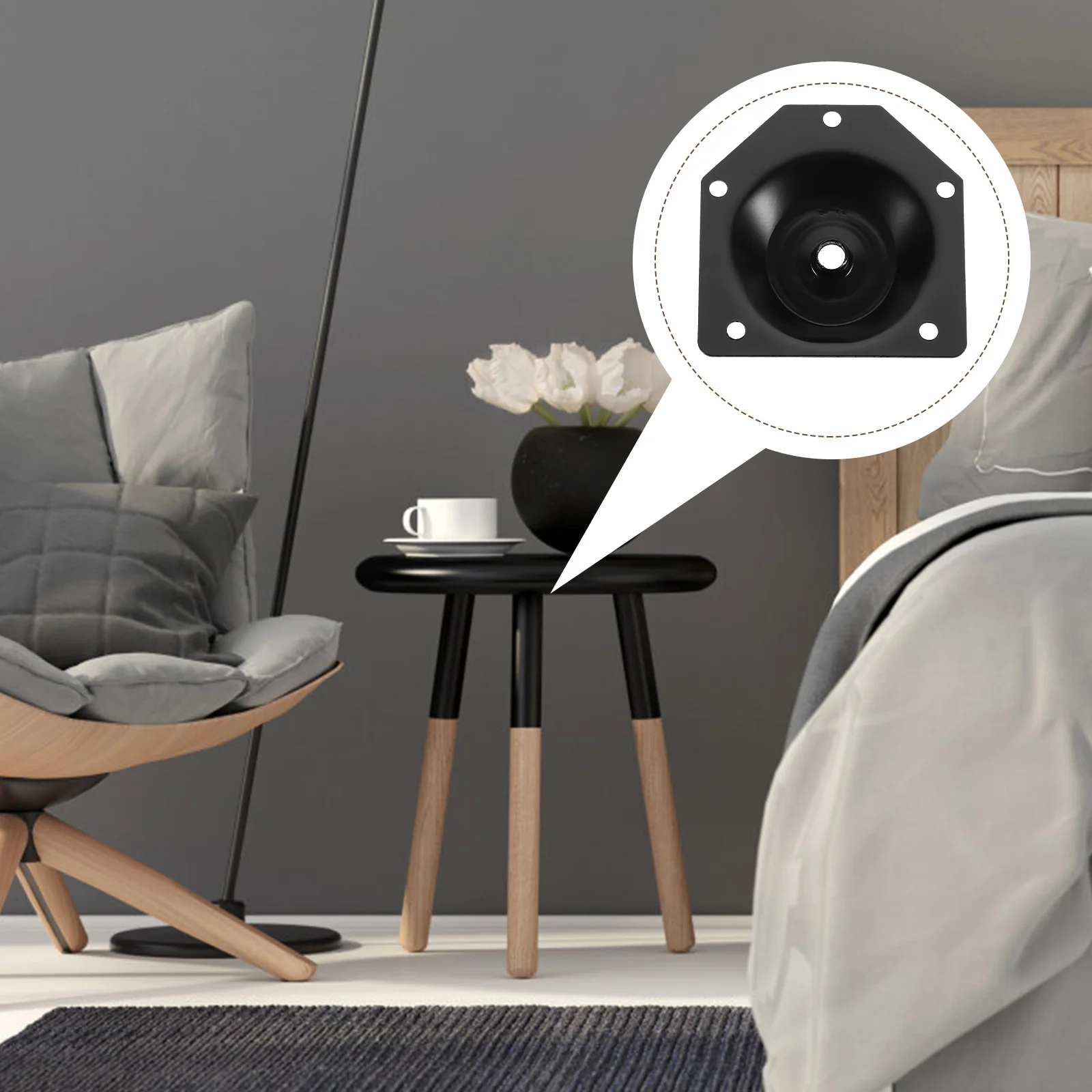 

8Pcs Furniture Leg Mounting Plates 12 Degree Angled Attachment Plates for Sofa Couch Ottoman Legs Secure Fix Furniture