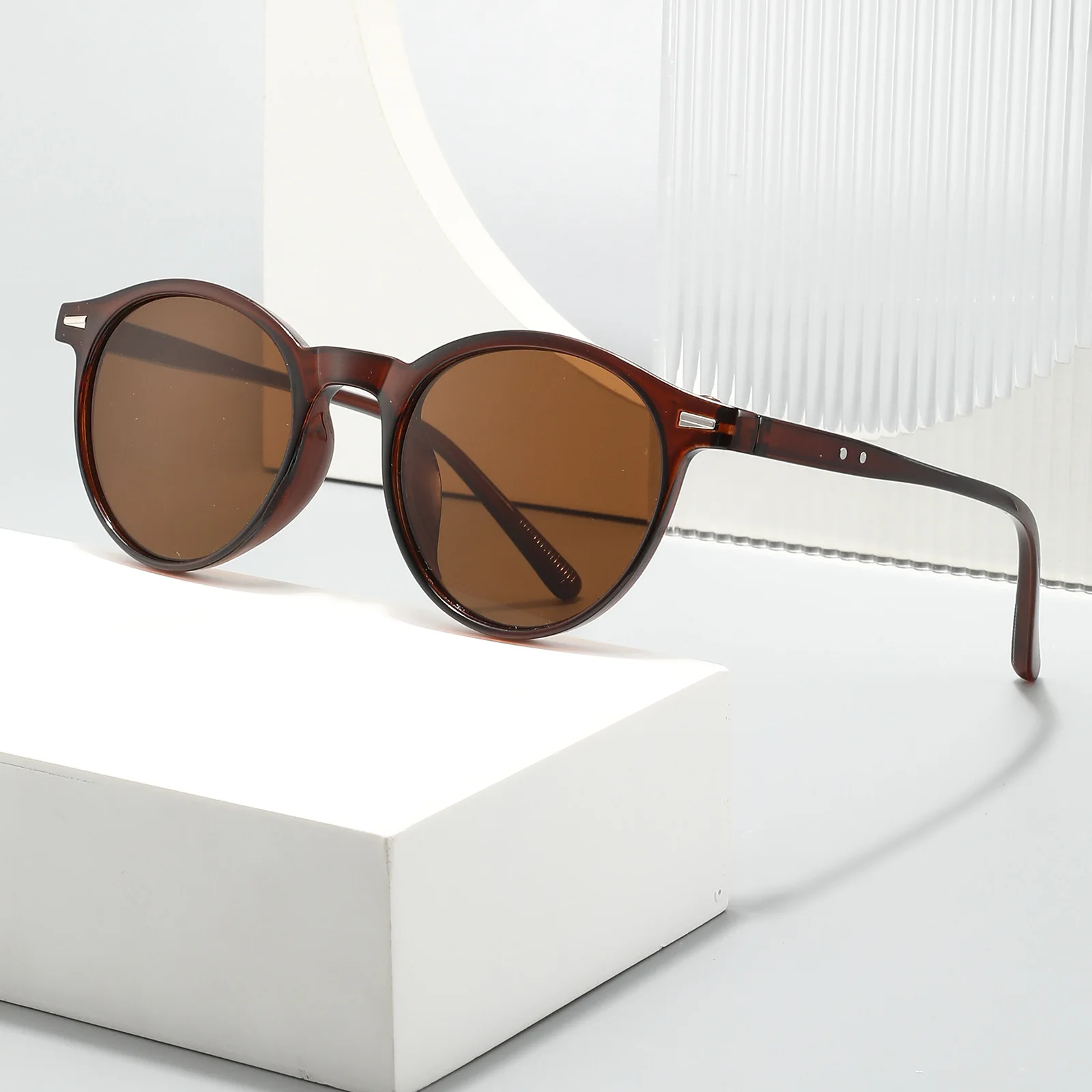 Neue PC-Rahmen Runde Sonnenbrille für Damen und Herren, Marken-Kreisförmige Sonnenbrille, Ovale Brillen für Damen und Herren
