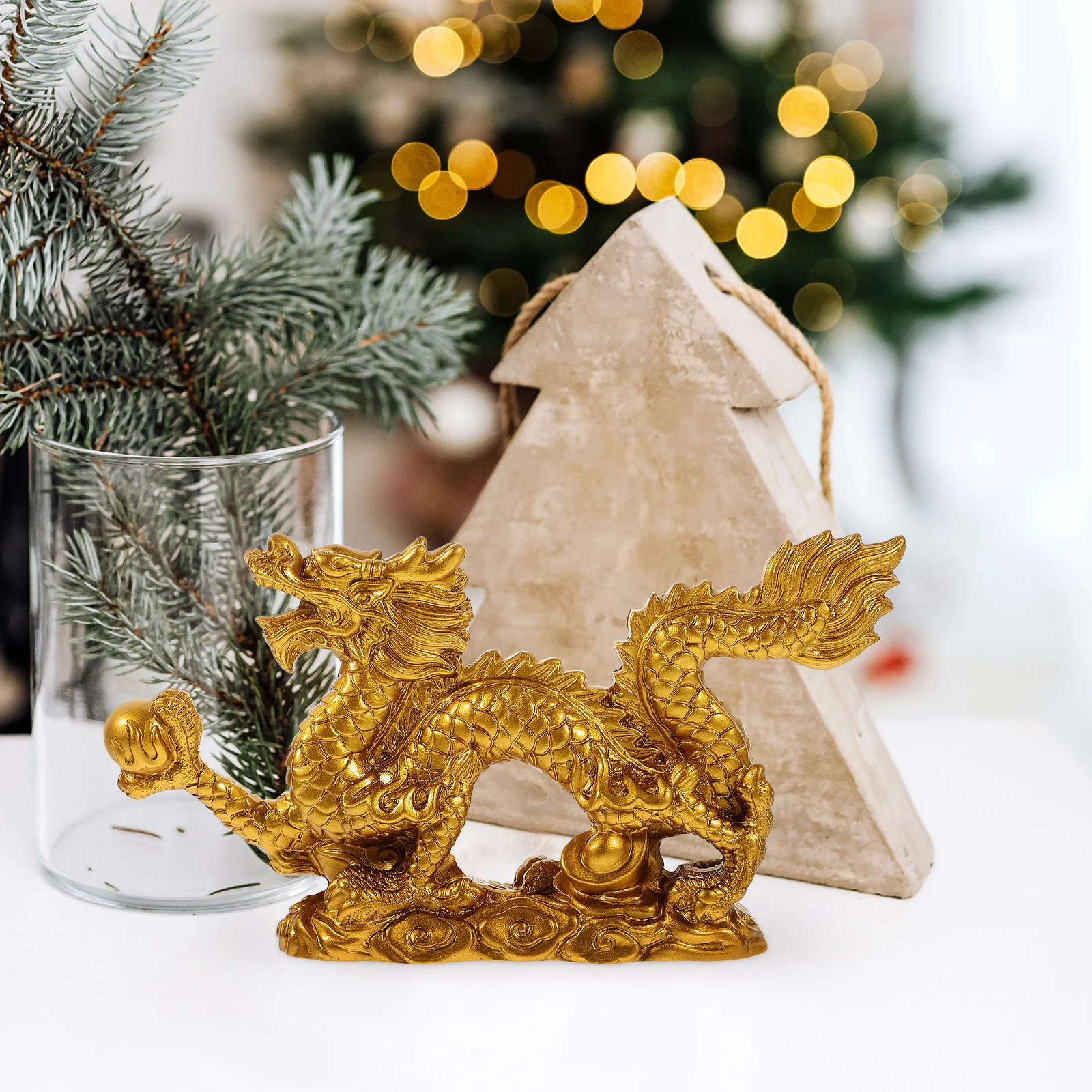 

Lifelike Dragon Ornament Resin Craft Tabletop Decor Unique Gift for Family Friends Dragon Statue Resin Craft