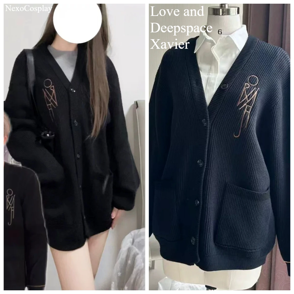 

Love and Deepspace Xavier Cosplay Costume Same game black elegant sweater NexoCosplay
