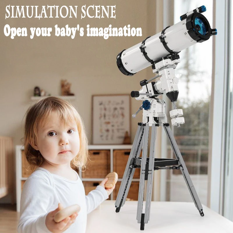 780PCS Creative Technology Astronomical Telescope Building Block Aerospace Educational Assemble Bricks Toy Desk Decor Kids Gift