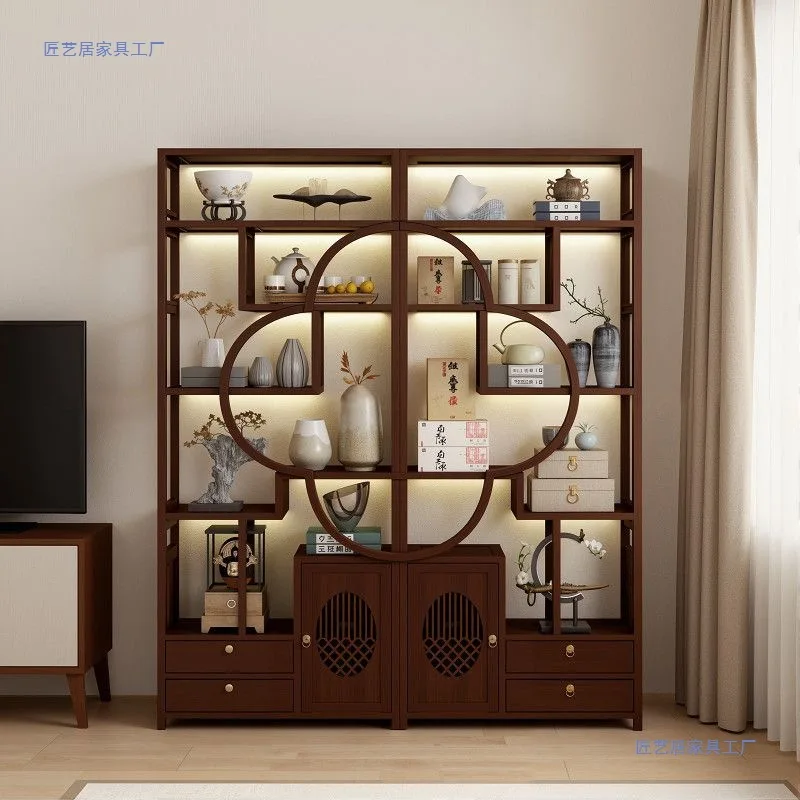 New Chinese Bogu Rack Antique Shelf Fuduo Treasure Pavilion Display Cabinet Living Room