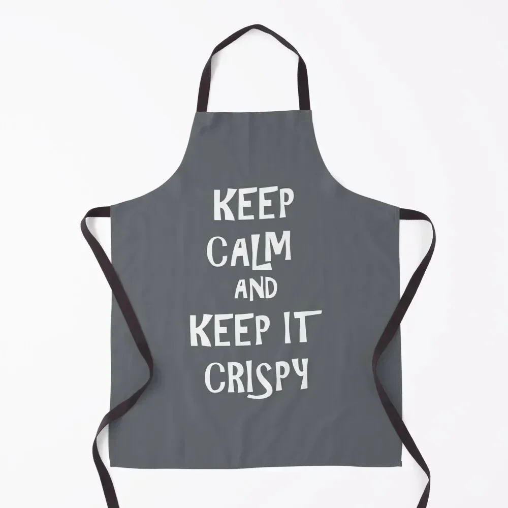 

Keep calm and Keep it Crispy (white) Apron Salon Kitchen Accessories 2022 Chef Uniform Women household woman Apron