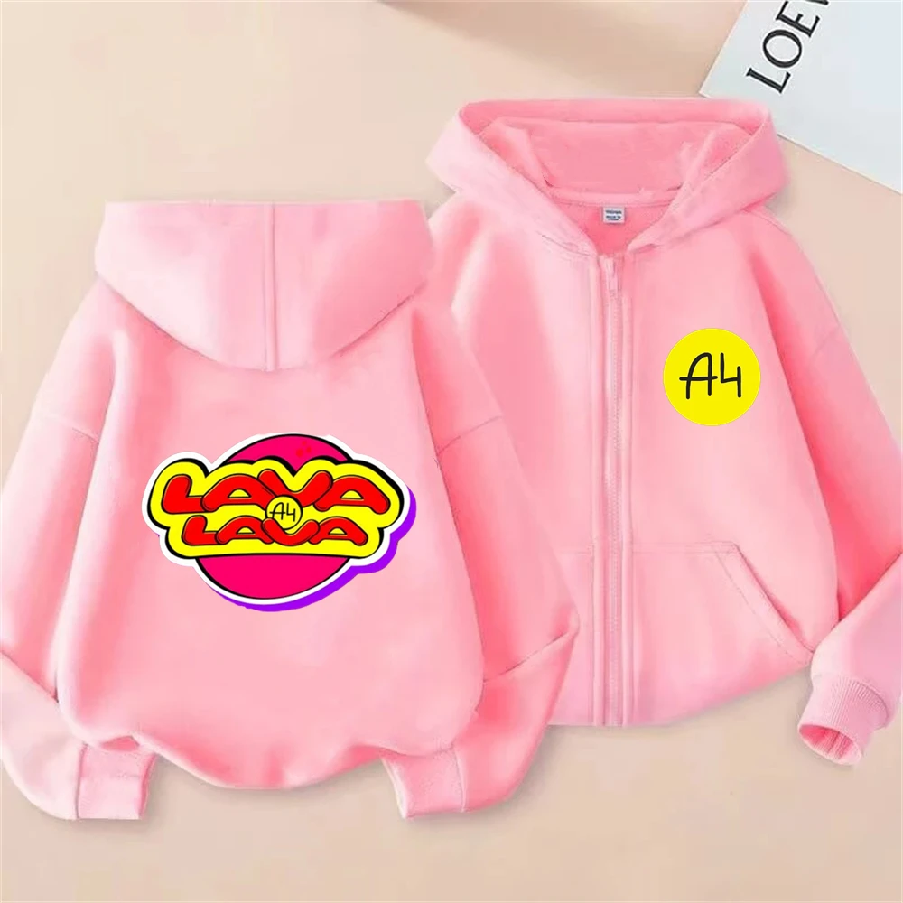 Merch A4 Children Hoodie Pink Sweatshirt Children Clothing Suitable age 3-12 Boys Girls Autumn Winter coat Vlad A4 anime