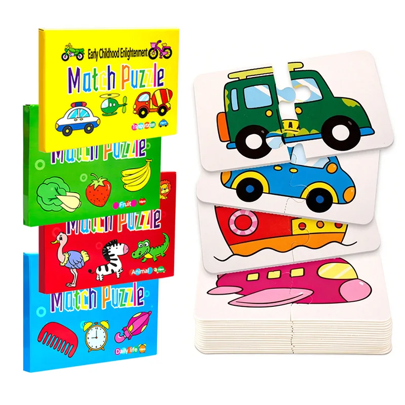 

Mini Puzzles Enlightenment Card for Kids Matching Puzzle Early Education Cartoon Pattern Cognitive Boys and Girls Toys TMZ