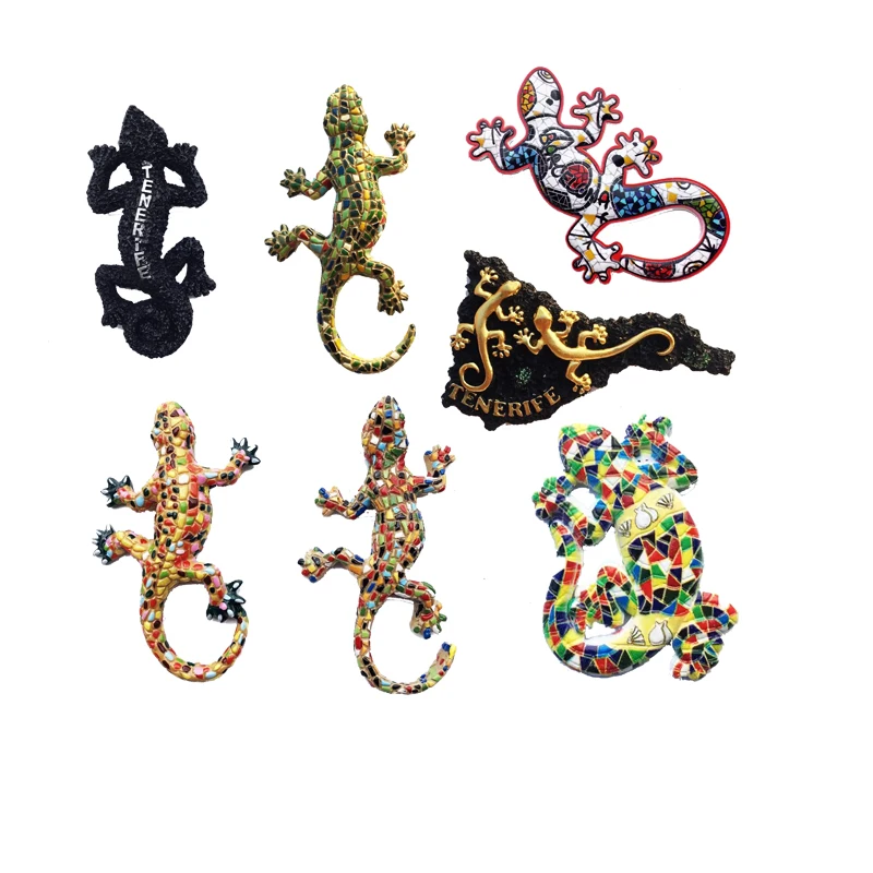 Imán de resina de lagarto creativo para refrigerador, pegatinas 3D para decoración del hogar, recuerdo de España y Madrid