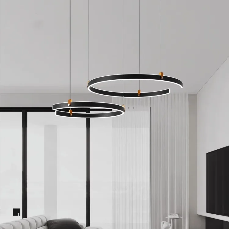 Spot light luxury living room, Italian minimalist luxury, ring dining room lamp, bedroom chandelier