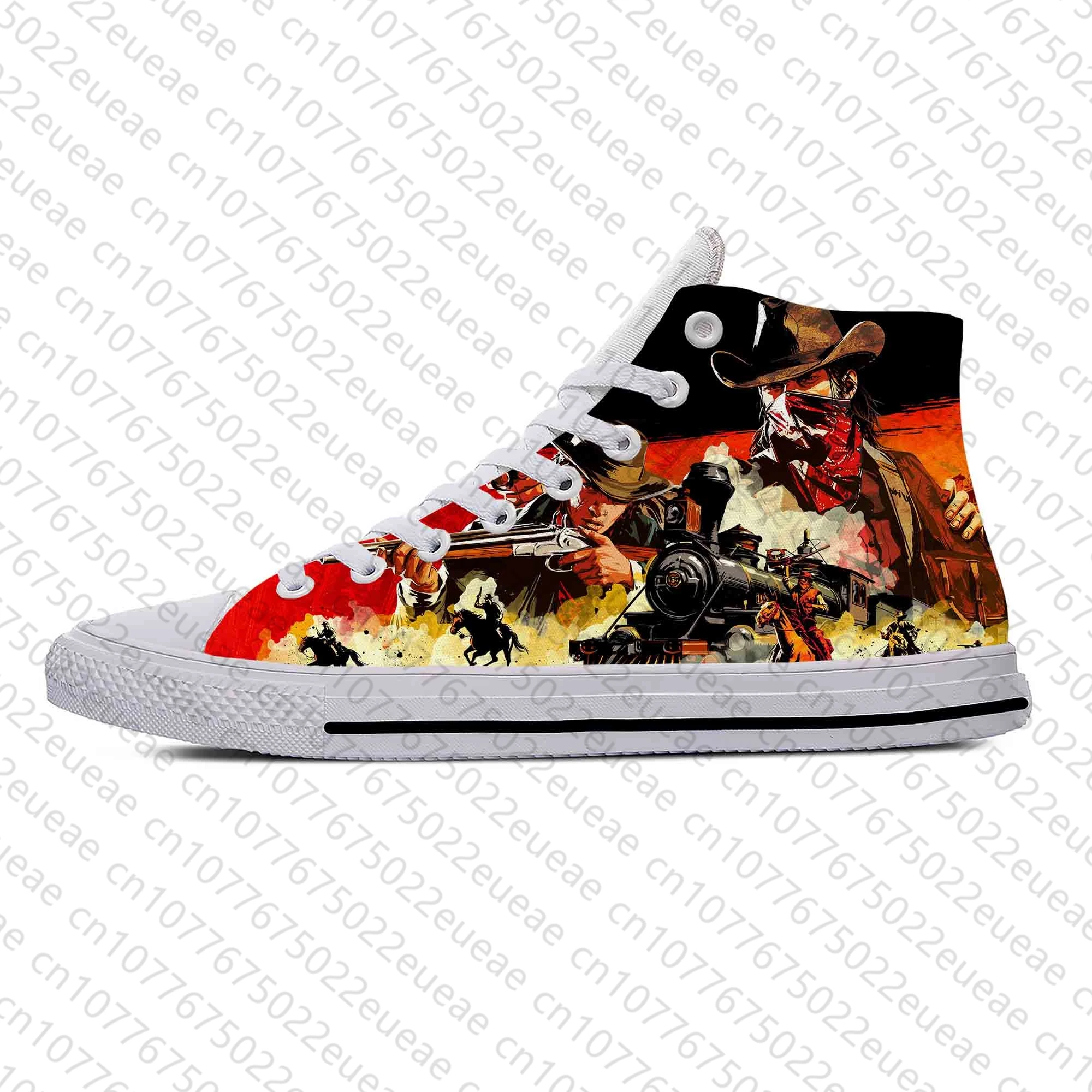 Hot Cool Red Dead Redemption RDR2 Anime Cartoon Game Funny Casual Cloth Shoes High Top Men Women Sneakers Classic Board Shoes