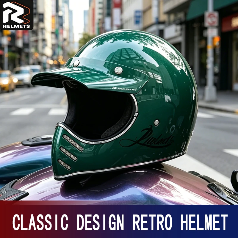 DOT retro eagle's beak full helmet motorcycle helmet cruise helmet for men and women, small helmet body cross-country pointed he