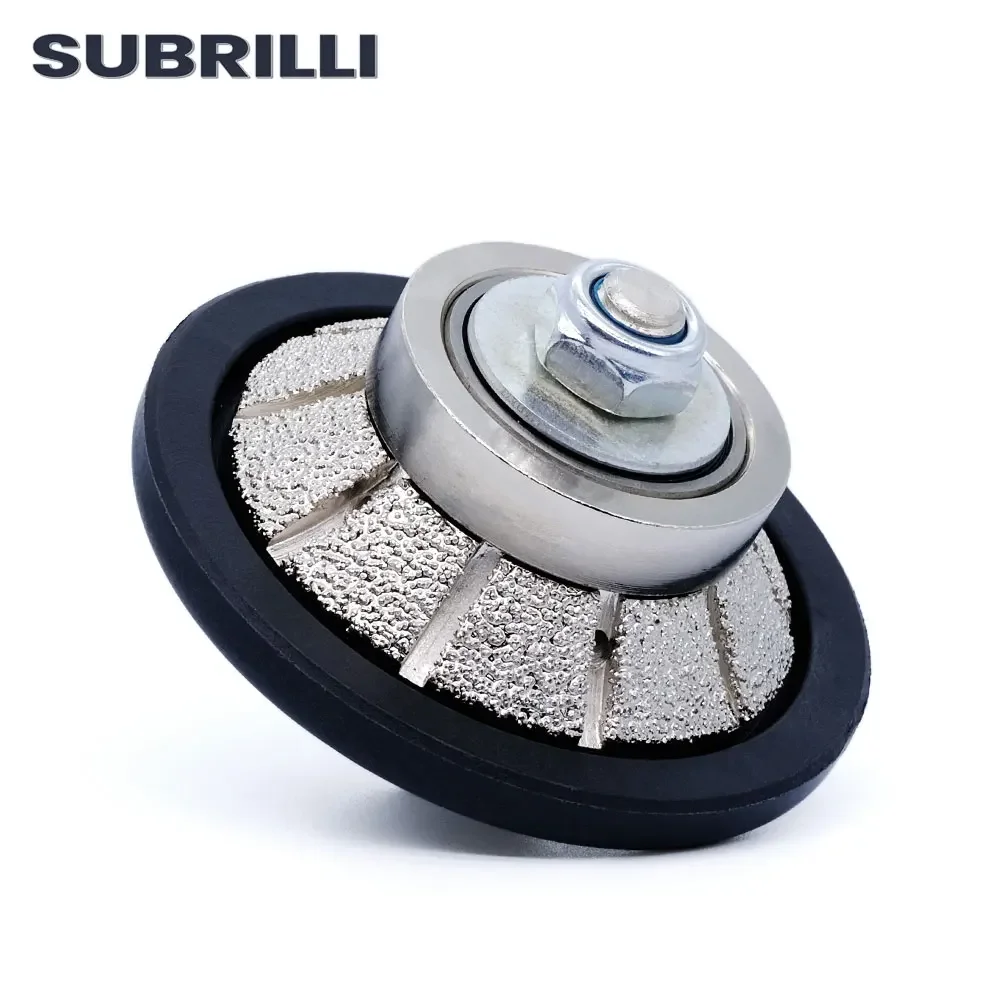 SUBRILLI Vacuum Brazed Hand Profiler Wheel E10 Bevel Edge Profile Grinding Wheel For Angle Grinder Granite Marble Stone Abrasive