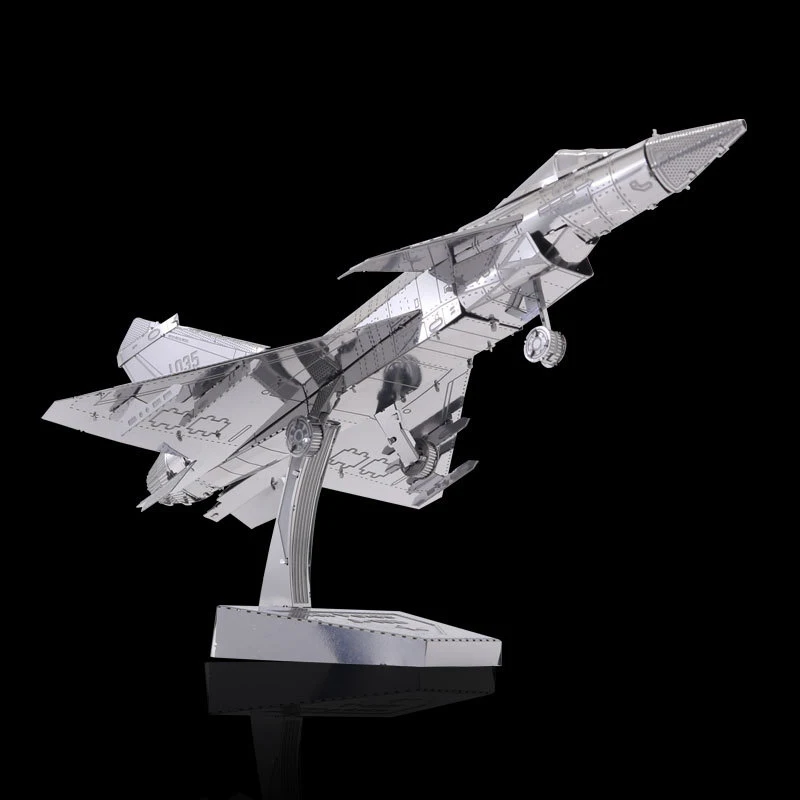 J-10 3D Metalowe puzzle zestawy modeli DIY Laser Cut Puzzle Zabawka dla dzieci