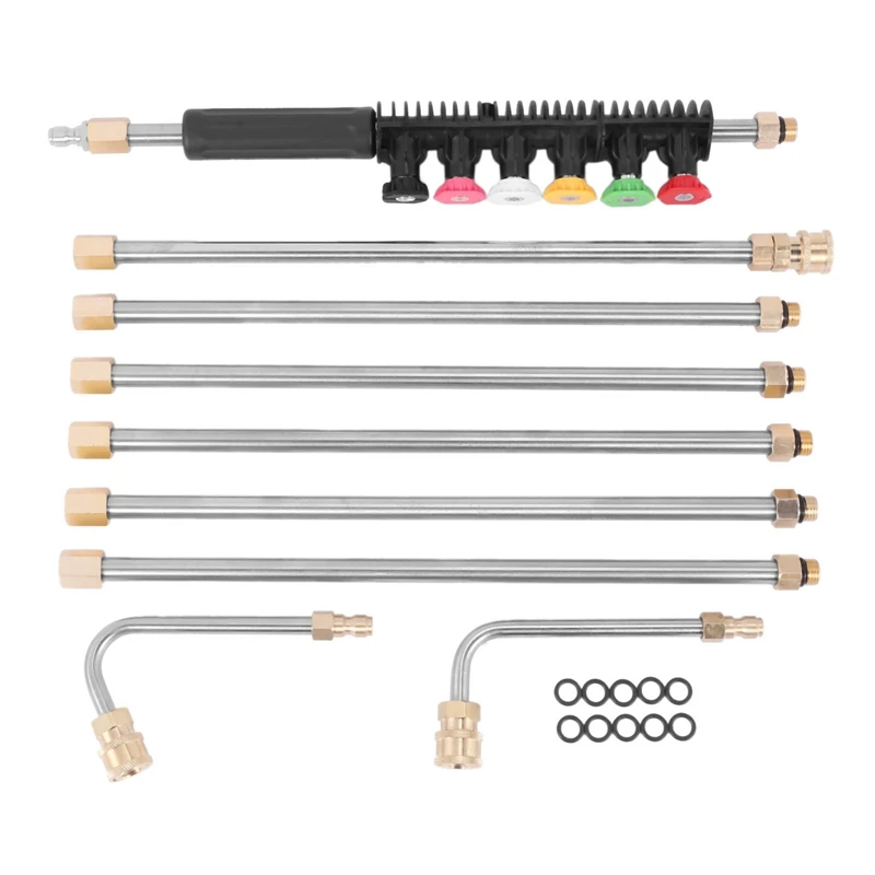 Pressure Washer Extension - 120 Inch Power Washer Gutter Cleaning Tools, Telescoping Replacement , Window Cleaner Nozzles Tips