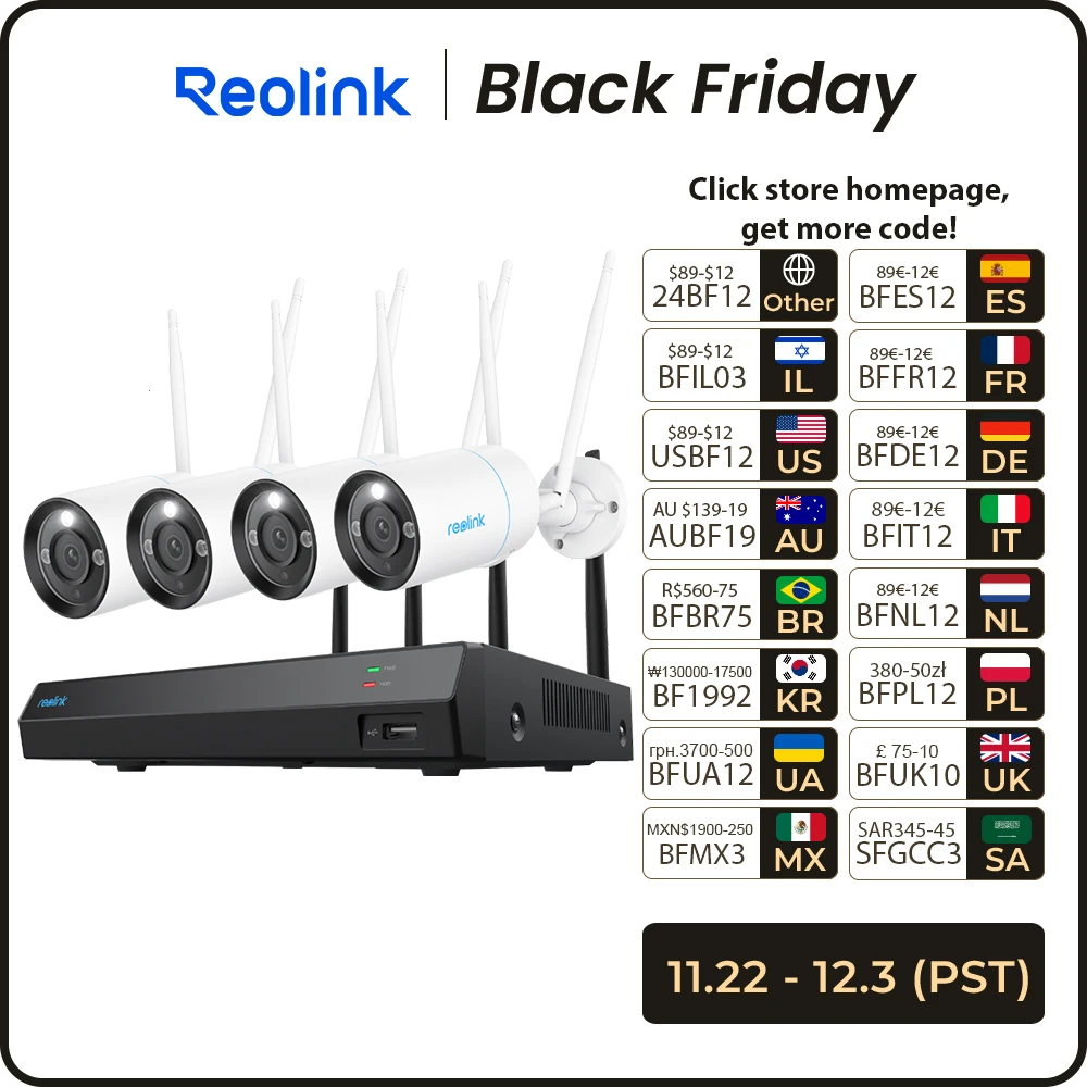 Reolink 4K 12CH WiFi NVR Recorder with Wi-Fi 6 for 5MP 8MP PoE & WiFi IP Camera 24/7 Recording for Home Security System