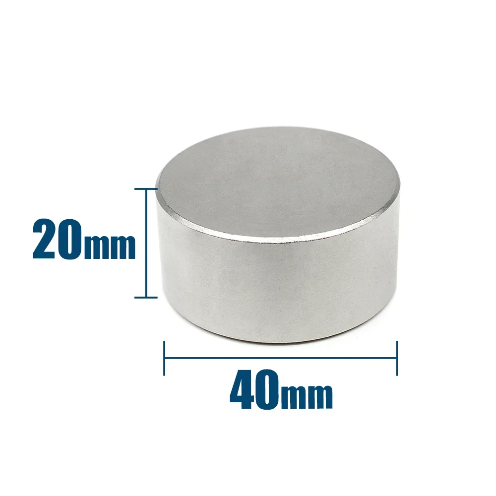 1/2/5Pcs Circular Strong Permanent Magnet 40x20mm N35 Long Disc Rare Earth Magnetic Round Neodymium Powerful Magnet