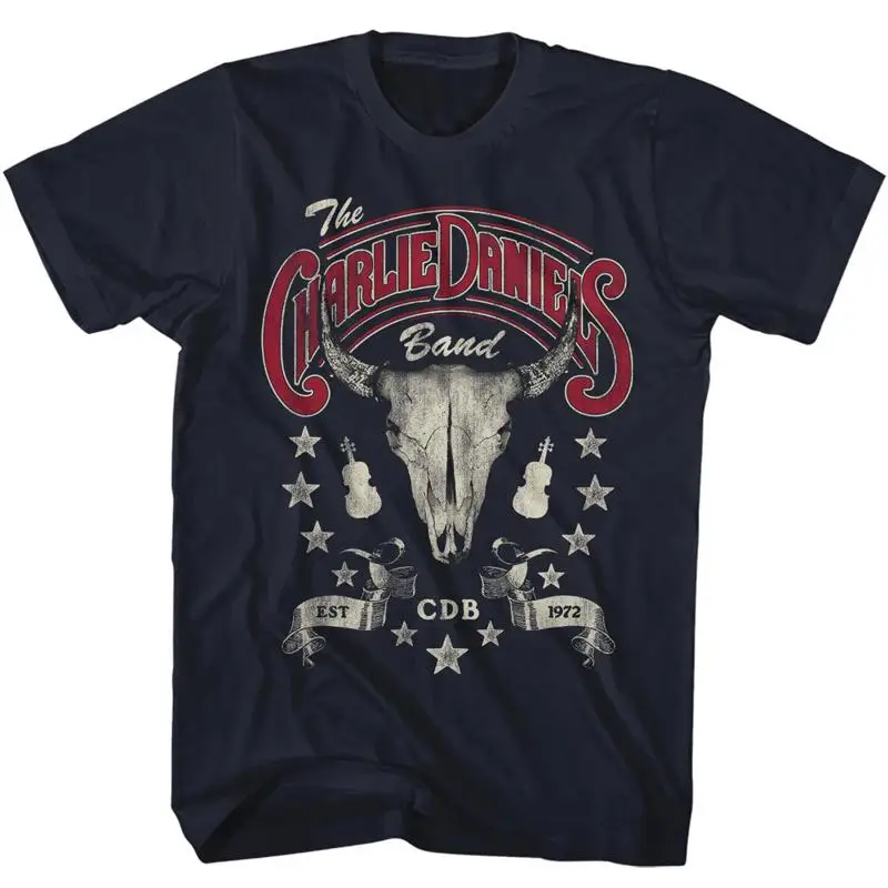 The Charlie Daniels Band Bull Skull EST 1972 CDB Men's T Shirt Rock Tour Merch