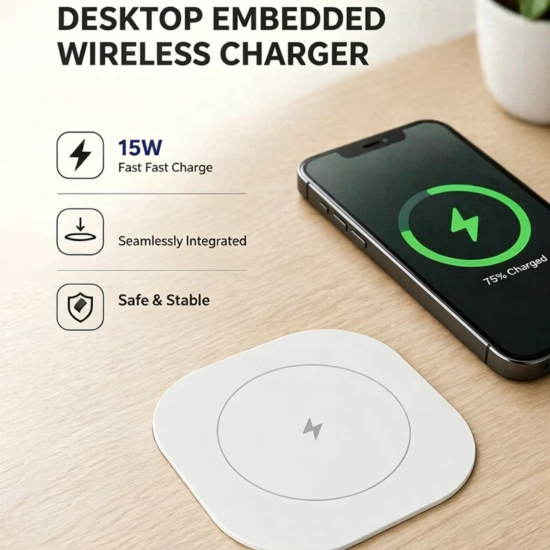 15W Built-in Wireless Charger  - Home Office Of Uk recension och pris