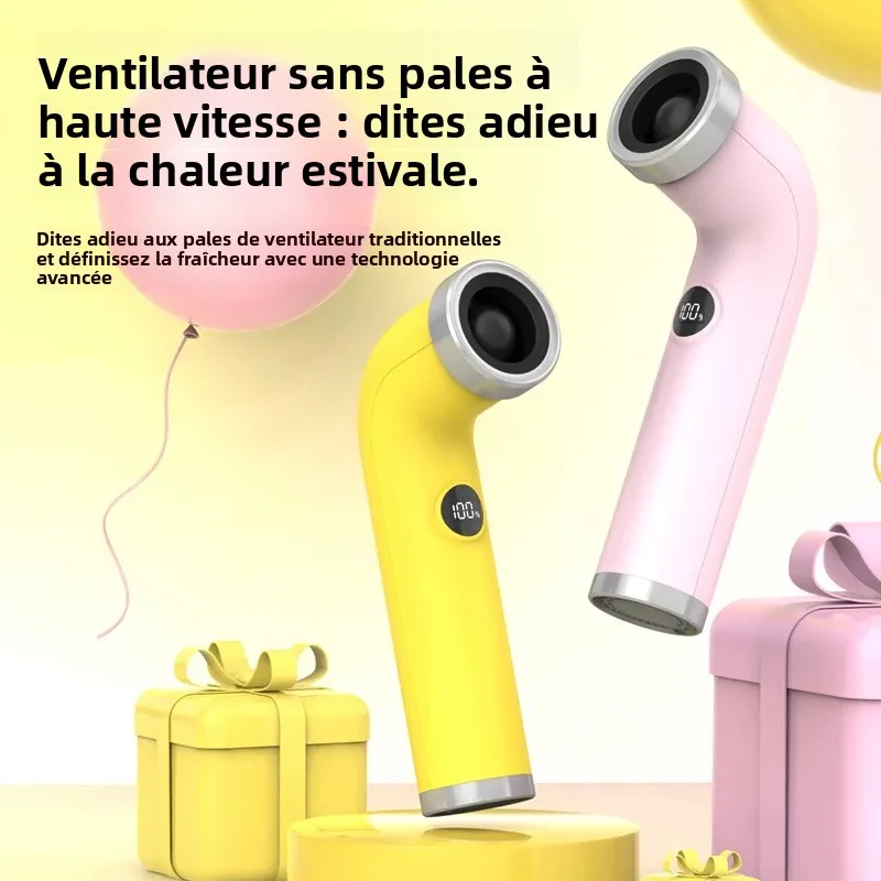 Ventilateur portatif sans pales, bouton poussoir intelligent, affichage numérique, rechargeable, polyvalent pour une utilisation en extérieur