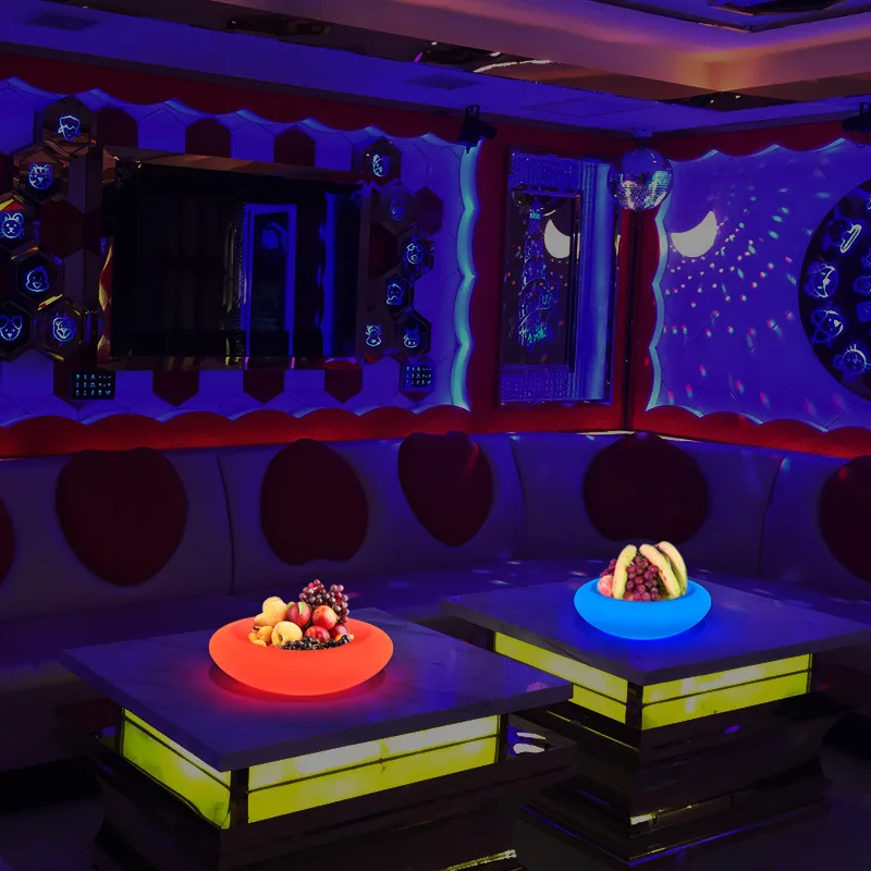 LED luminous fruit plate, home dining table decoration night light fruit plate bar atmosphere decorative light