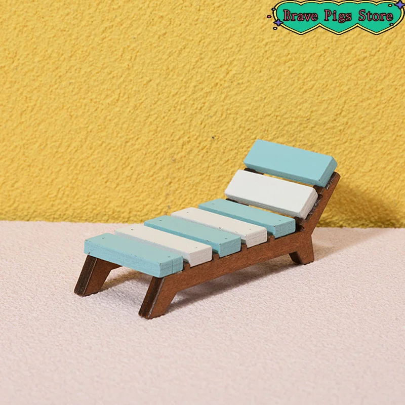 1:12 Simulation Beach Lounge Chair Furniture Dollhouse Miniature Toys Decoration