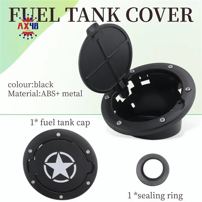 

AX48-Gas Tank Cap Cover Fuel Tank Cover 4-Door 2-Door For 2007-2018 Jeep Wrangler Jk & Unlimited Car Accessories