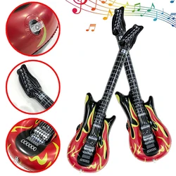 2pcs 36 Inch Flame Inflatable Guitars, Thickened Reusable Rock Guitar Inflatable Balloons, Music Party Decoration