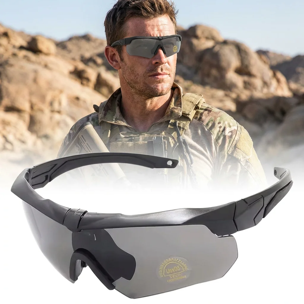 

Crossbow Tactical Safety Goggles Shooting Glasses Outdoor Hunting Eye Protection Adjustable Nose Pad Rx Insert Ready