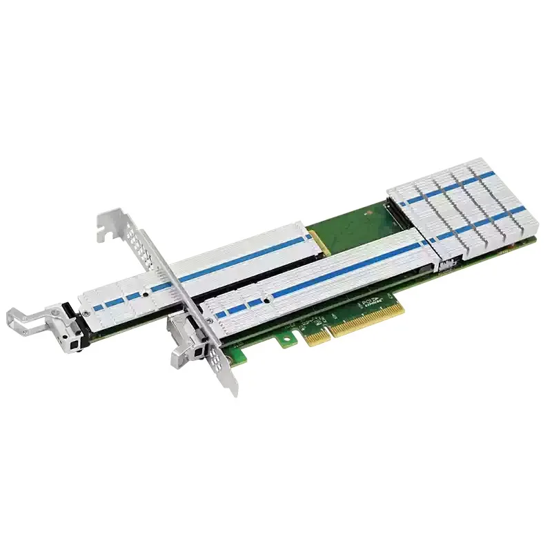 2-port M.2 Array Card, Hardware RAID 0/1, Hot-swappable, Rail-mounted, PCIe 3.0 NVMe Expansion Card, 88NR2241B0 Controller