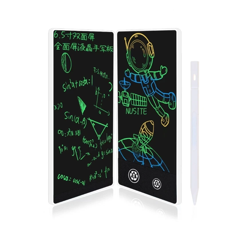 2 в 1 ЖК-доска для рисования, двусторонняя тетрадь для рукописного ввода, цифровые планшеты для рисования, 6,5 дюйма, блокнот