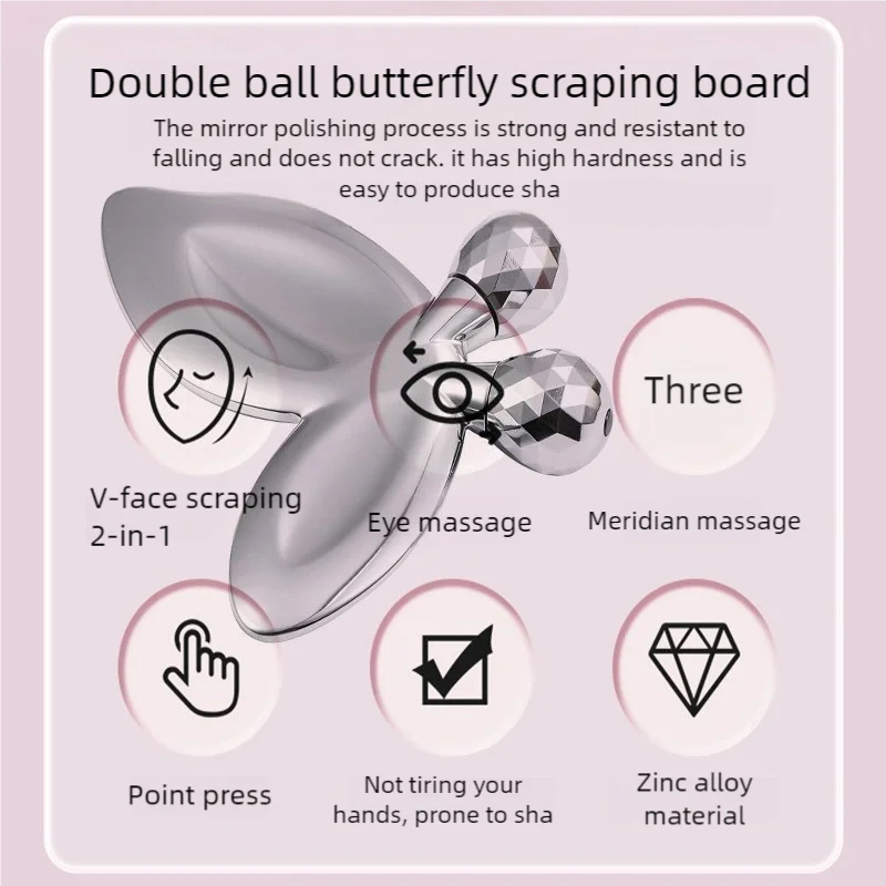 3D Face Roller เครื่องนวด Skin Care โลหะ Face Lifting Rod Scratch Roller ประเภท V-รูป Face Slimming Instrument Guasha เครื่องมือ