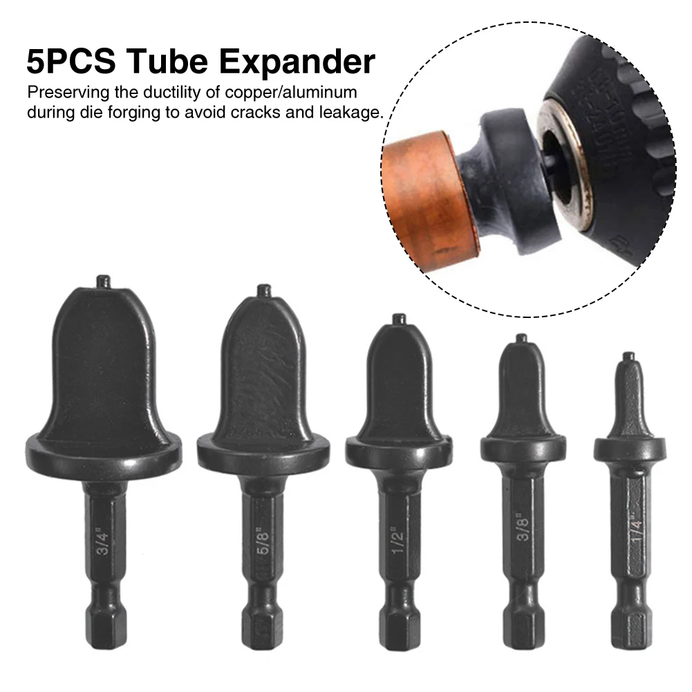 

5pcs Tube Pipe Expander Copper Tube Hex Shank Pipe Expander Set For Air Conditione Swaging Pipe Flaring Takeover Repair Tool