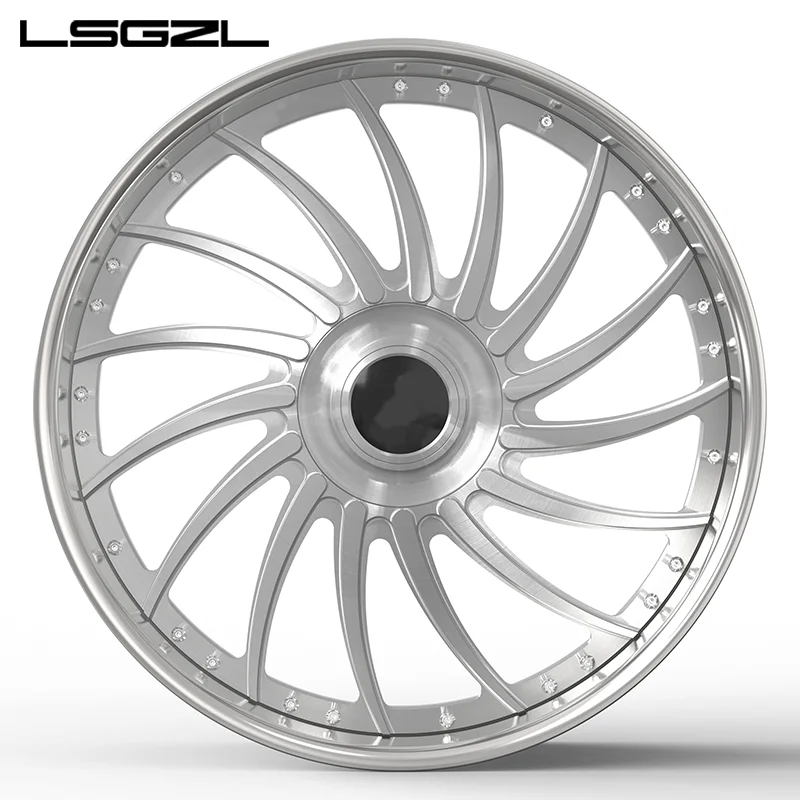 LSGZL 2 Piece Polish Chrome 19 20 22 24 26 Inch 5x130 5x127 5x114.3 5x120 Forged Alloy Wheel Rims for chevy for bmw