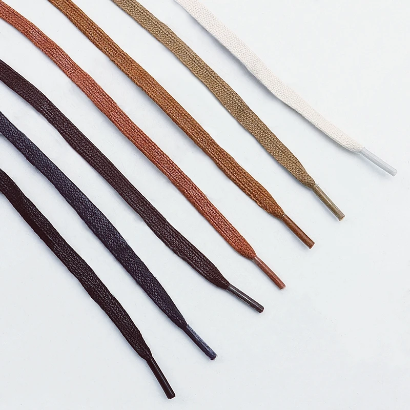 

Unisex Waxed Flat Shoelaces 1 Pair Leather Waterproof Casual Shoe Laces for Boots Width 0.6cm