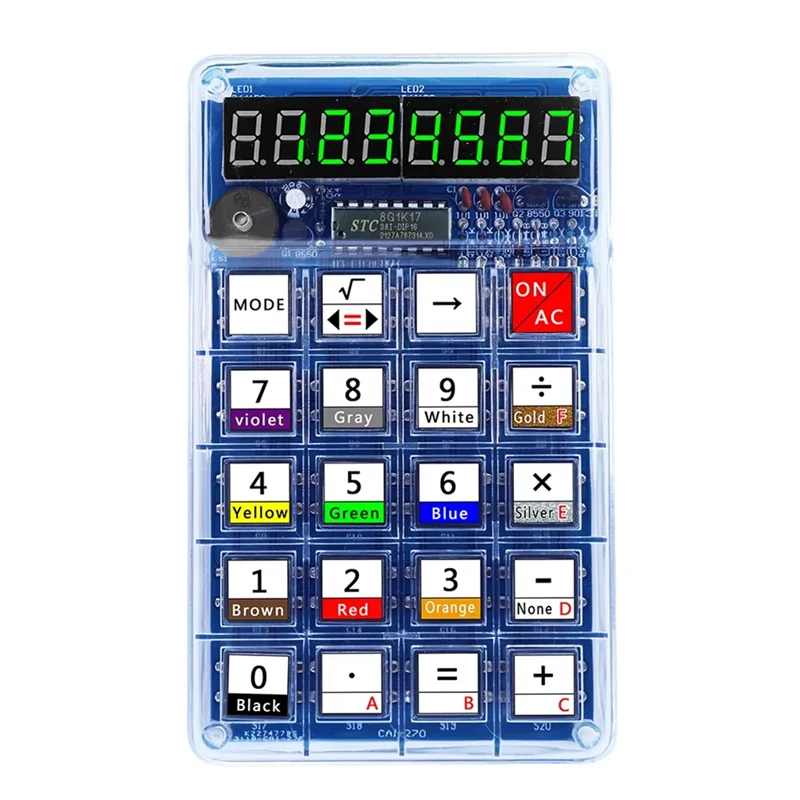 Kit di calcolatrici fai-da-te Parti fai-da-te Pratica di saldatura Progetti di saldatura fai-da-te fatti in casa Verde