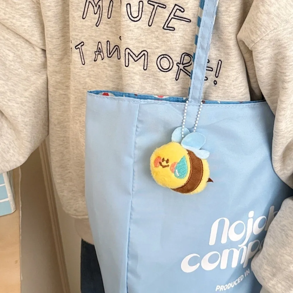 2pcs New Cartoon Animals Plush Doll Keychain Cute Shark Bitter Melon Backpack Charm Shell Cow Bee Bag Pendants for Women Girls view 5