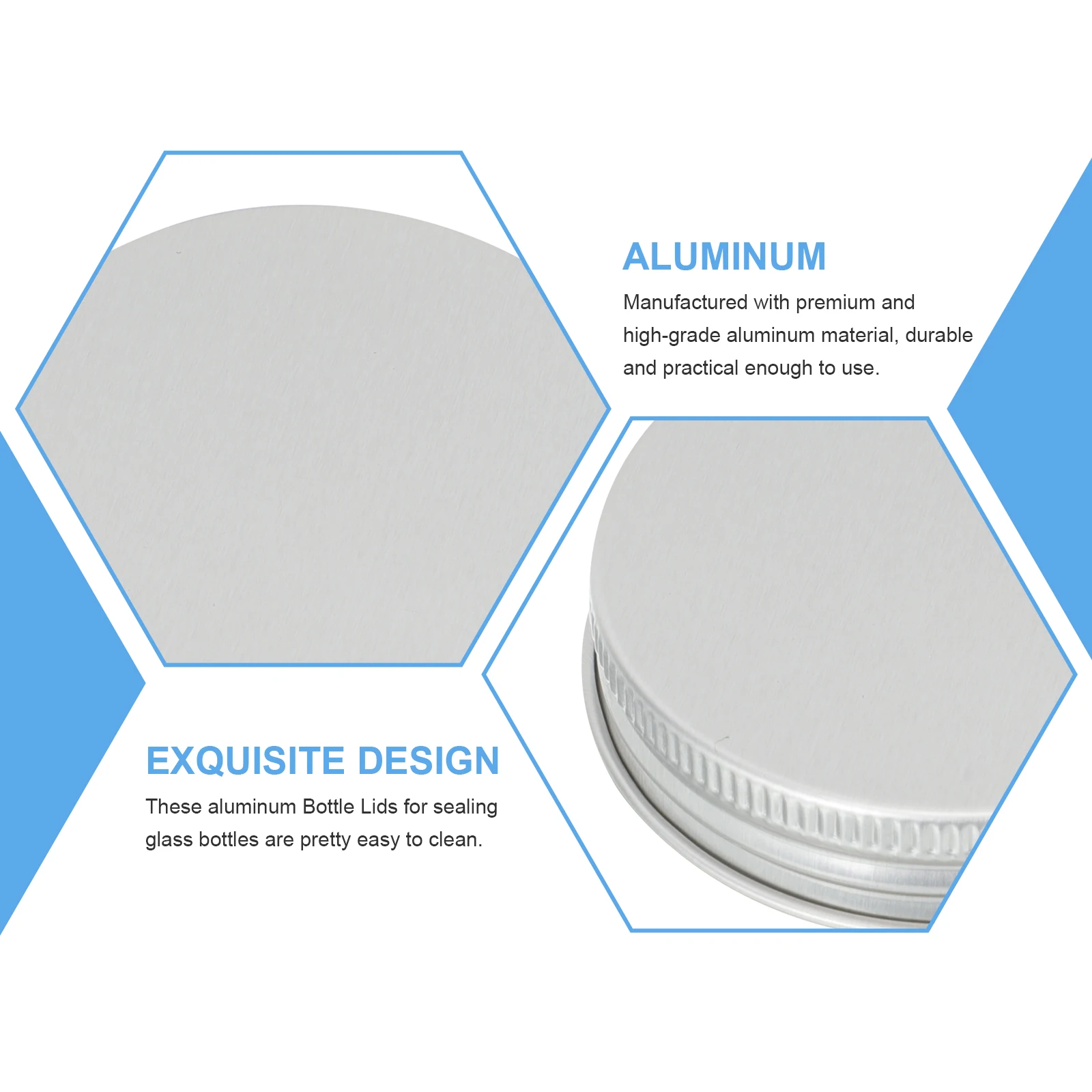 

50pcs Aluminum Bottle Lids Replacement Jar Caps Leak-Proof Thread Lids For Glass Cups Mason Jars Juice Bottles Universal Screw