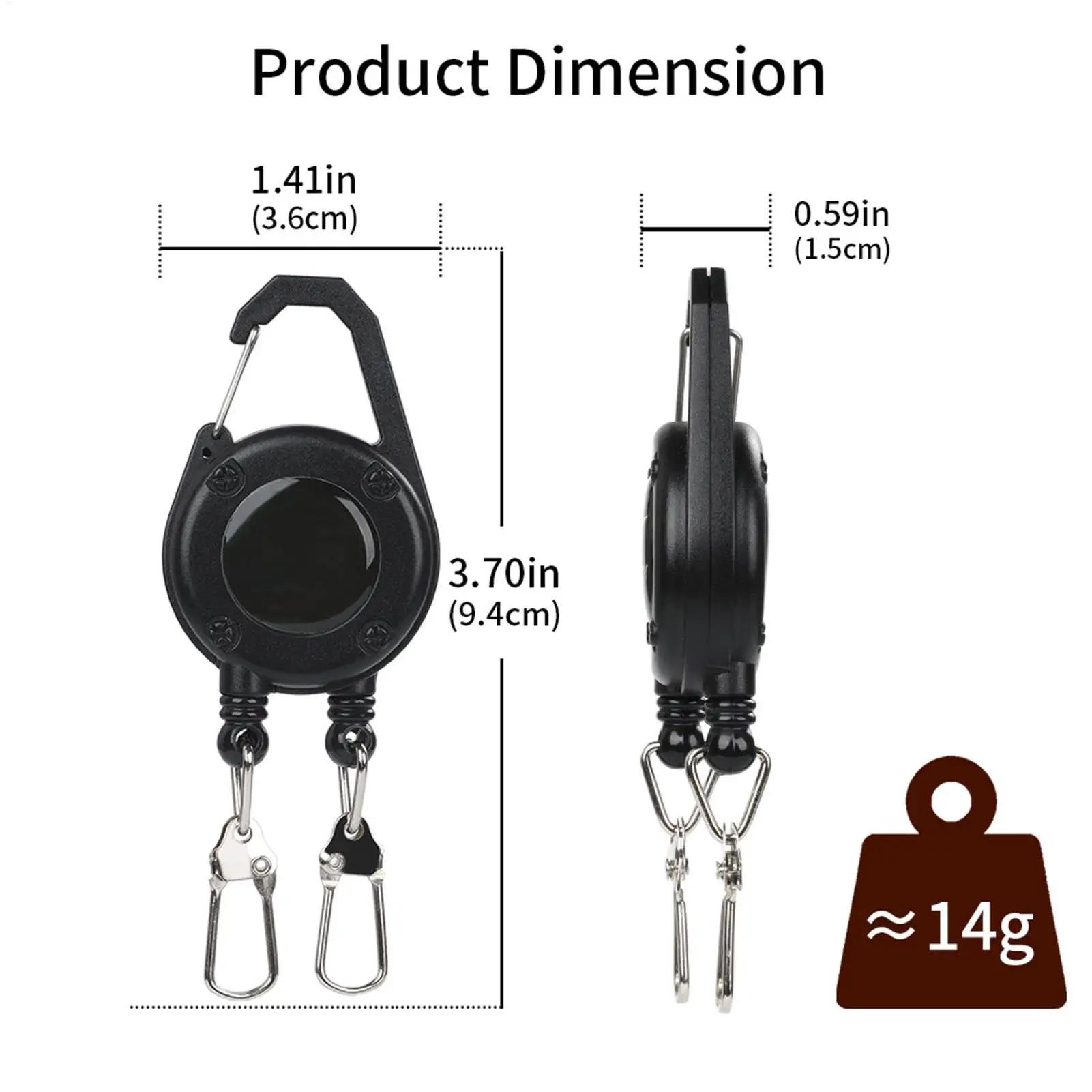Outdoor Double Headed Clip Buckle, Work Permit Hanging Buckle, Keychain, Fishing Buckle, Telescopic Buckle, Easy to Pull Buckle view 6