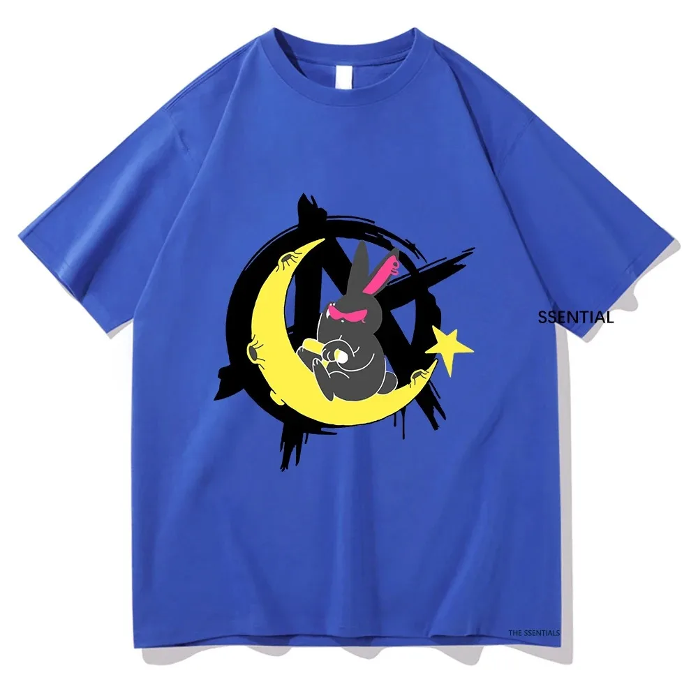 Ateez Crazy Form Rabbit Mito Moon T Shirts Kawaii Men/Women Aesthetic T-Shirt Unisex High Quality Cotton Tees Vintage Clothes