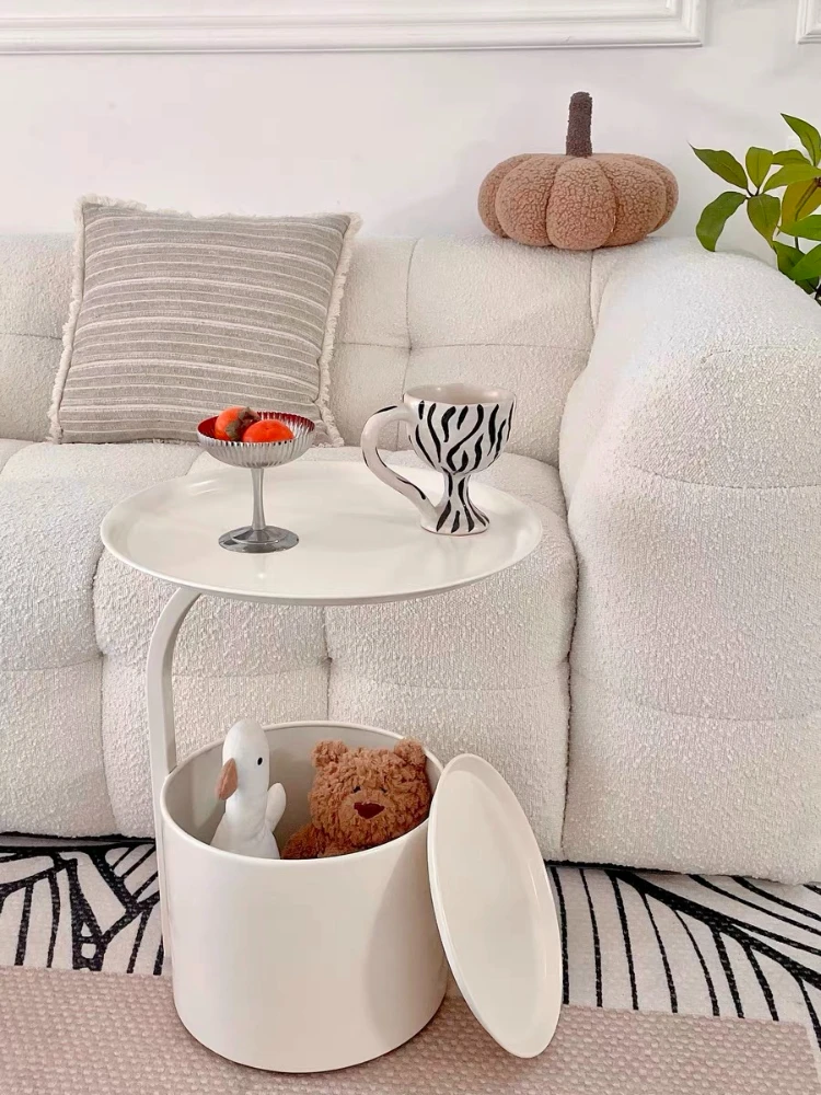 Modern Simple Coffee Table Double Layered Storage Rack Sofa Side Table Bedroom Bedside Table Iron Furniture Living Room