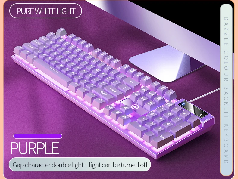 Gaming-Tastatur mit 104-Tasten, kabelgebundene Tastatur, farblich abgestimmt, Hintergrundbeleuchtung, mechanisches Gefühl, Computer-E-Sport-Peripheriegeräte für Desktop-Laptops – Detail 14
