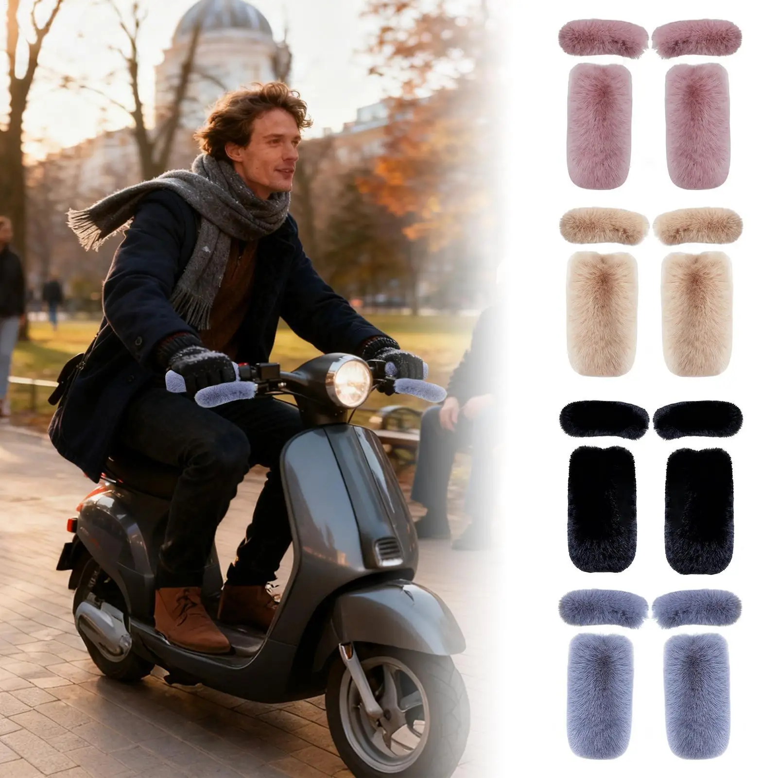 Atv Handle Cover Plush Hand Guard Windproof Windproof Warm Cover For Motorbike Riding Snowmobile Atv Winter Summer Cycling
